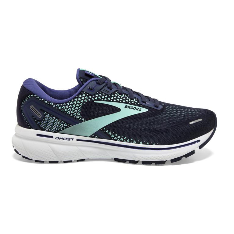 Brooks Ghost 14 Cushioned Women's Road Running Shoes - Peacoat/Yucca/Navy (92785-UVBX)